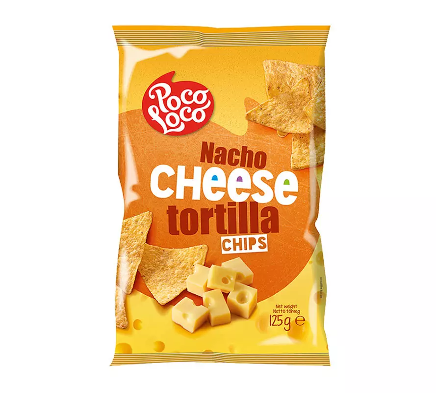 POCO LOCO NACHO CHEESE TORTILLA CHIPS 125G  