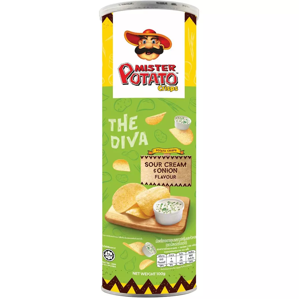 MISTER POTATO CRISPS SOUR CREAM & ONION 145 G