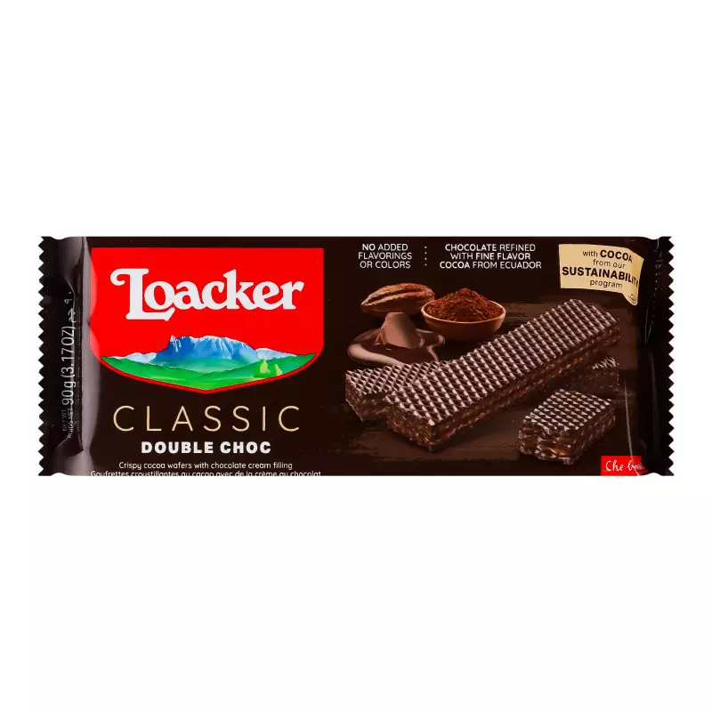 LOACKER DOUBLE CHOCO WAFER 90 G
