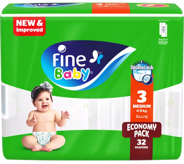 FINE BABY DIAPER MEDIUM*32