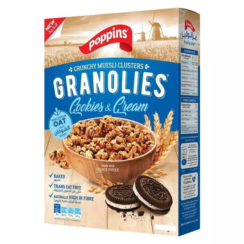 POPPINS GRANOLIES COOKIES & CREAM 350 G