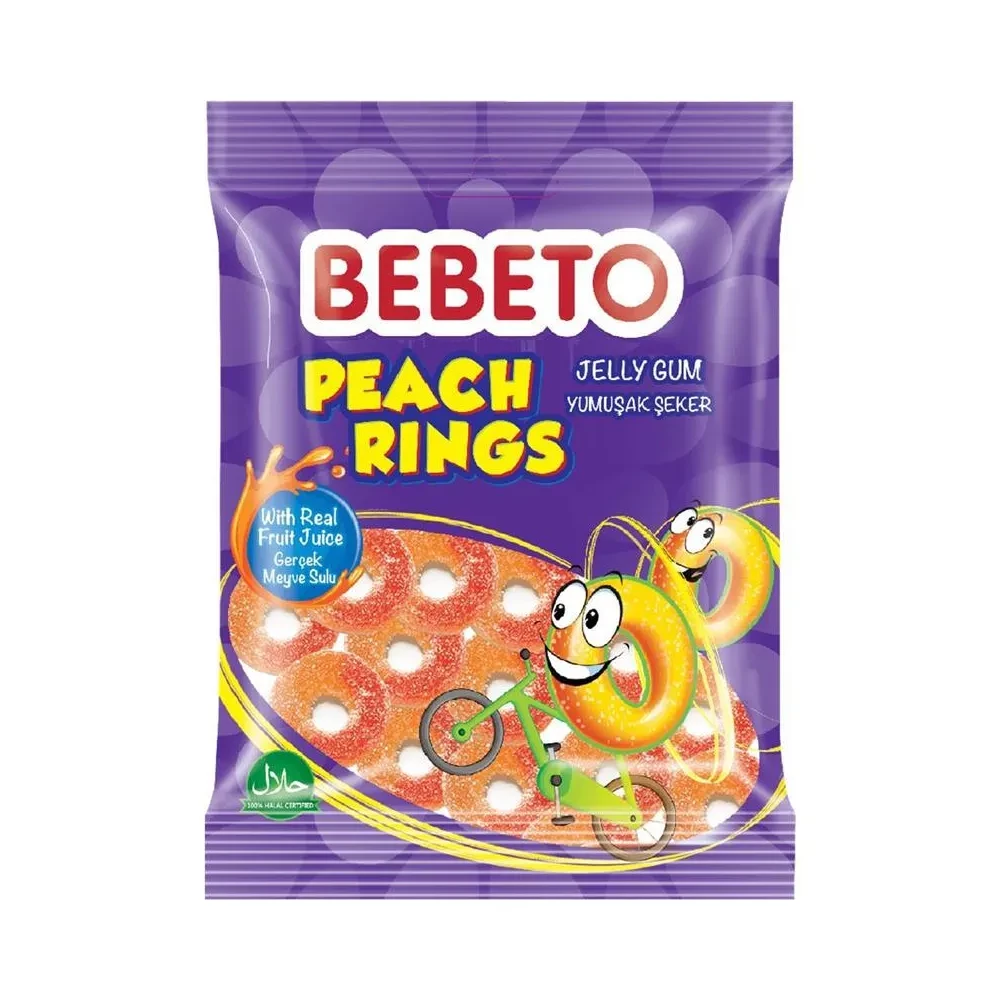 BEBETO PEACH RINGS JELLY GUM 80 G