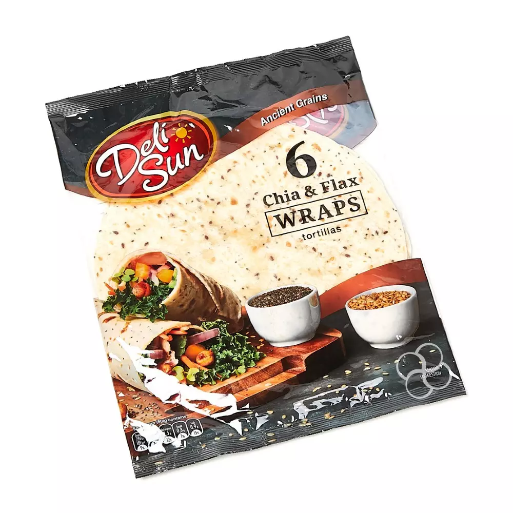 DELISUN 6 WRAPS CHIA & FLAX 360G