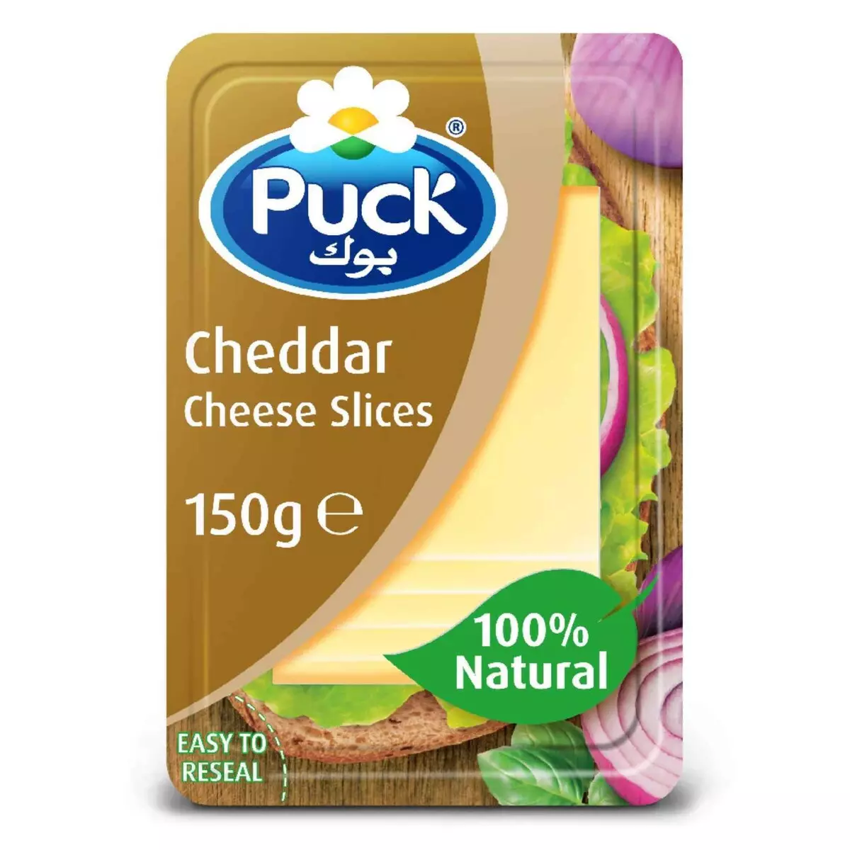 PUCK CHEDDAR CHEESE SLICES 150 G