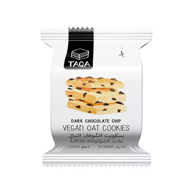TAQA DARK CHOCOLATE CHIP VEGAN OAT COOKIES 35 G