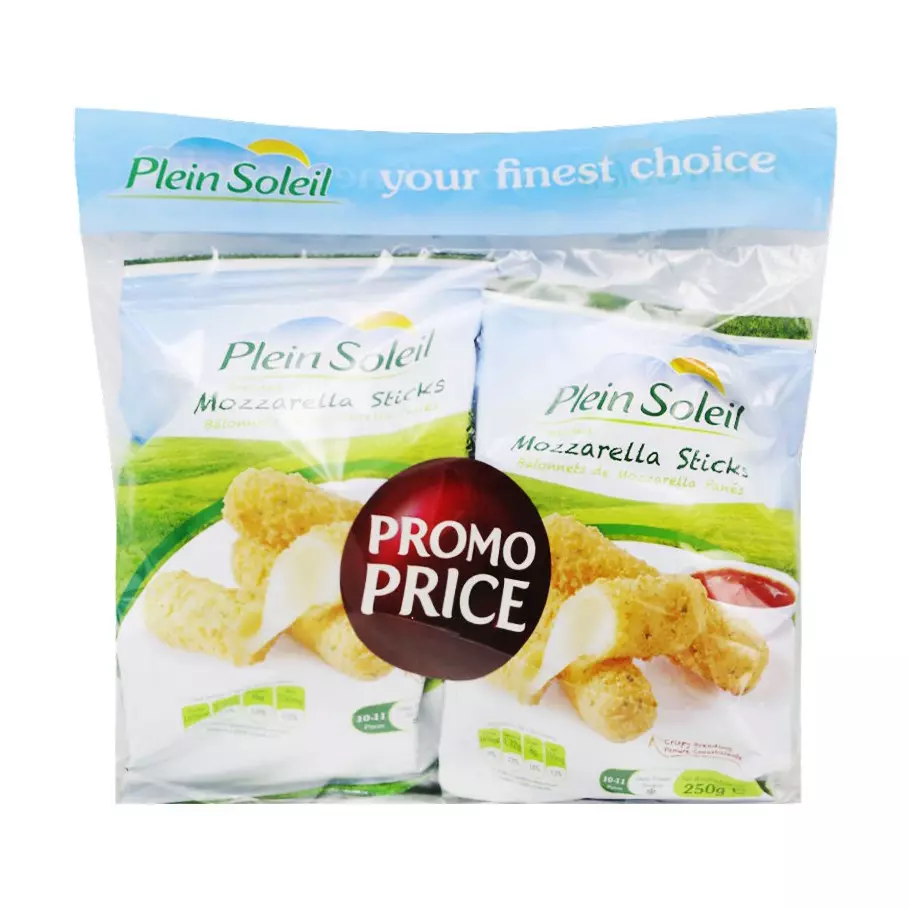 PLEIN SOLEIL MOZZARELLA STICKS *2 250G -15%