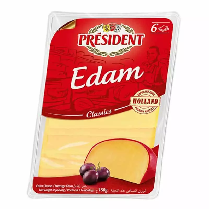 PRESIDENT EDAM CHEESE SLICES 150G