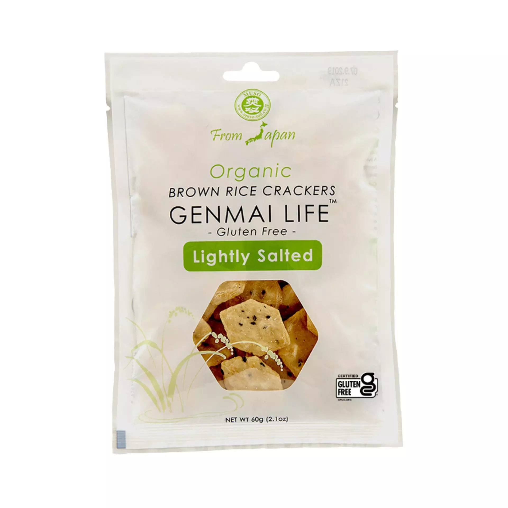 MUSO ORGANIC BROWN RICE CRACKERS LIGHTLY SALTED 60