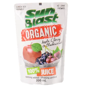 SUN BLAST ORGANIC JUICE 200ML APPLE CHERRY BC 