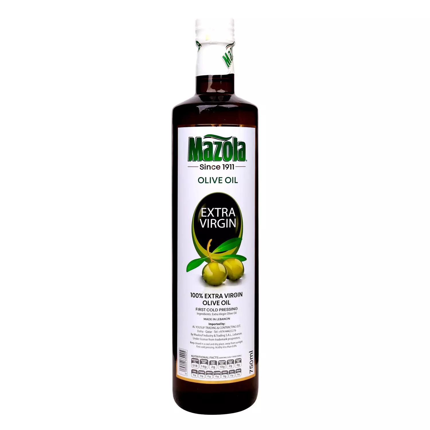 MAZOLA EXTRA VIRGIN OLIVE OIL 750 ML