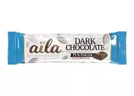 AILA DARK CHOCOLATE SUGAR FREE 72% COCOA 32G 