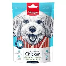 WANPY CHICKEN JERKY & CODFISH SANDWHICHES 100G 