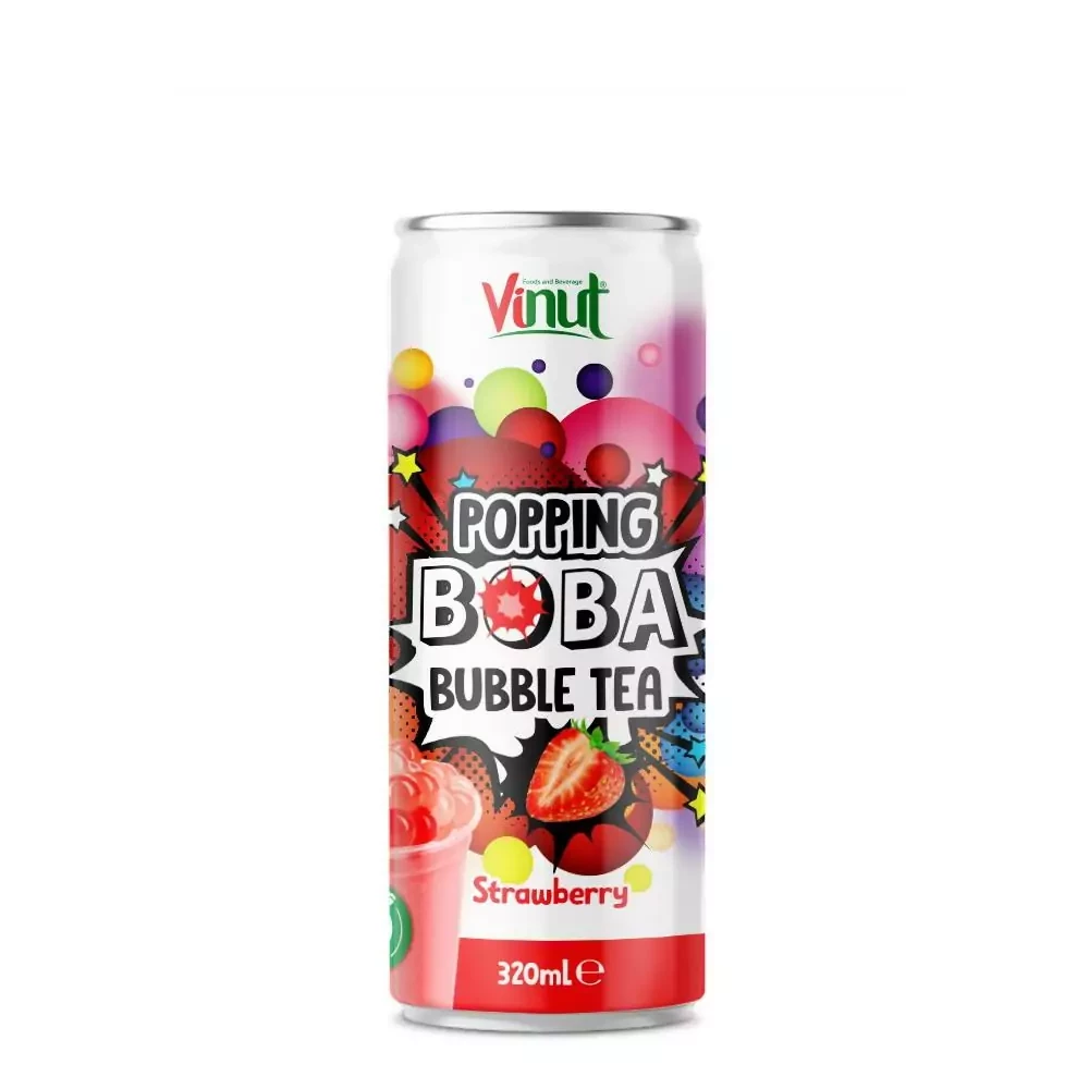 VINUT POPPING BOBA BUBBLE TEA STRAWBERRY 320ML