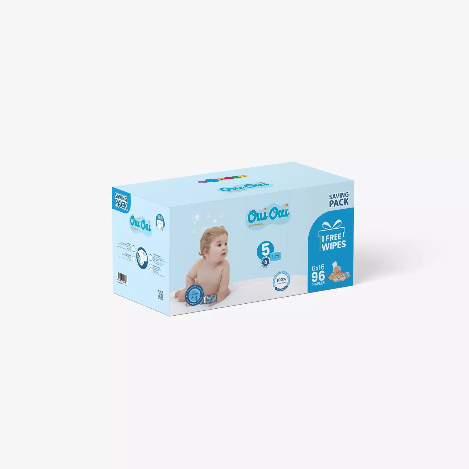 OUI OUI DIAPERS *96#5 XLARGE 12_25 KG+1 FREE WIPES