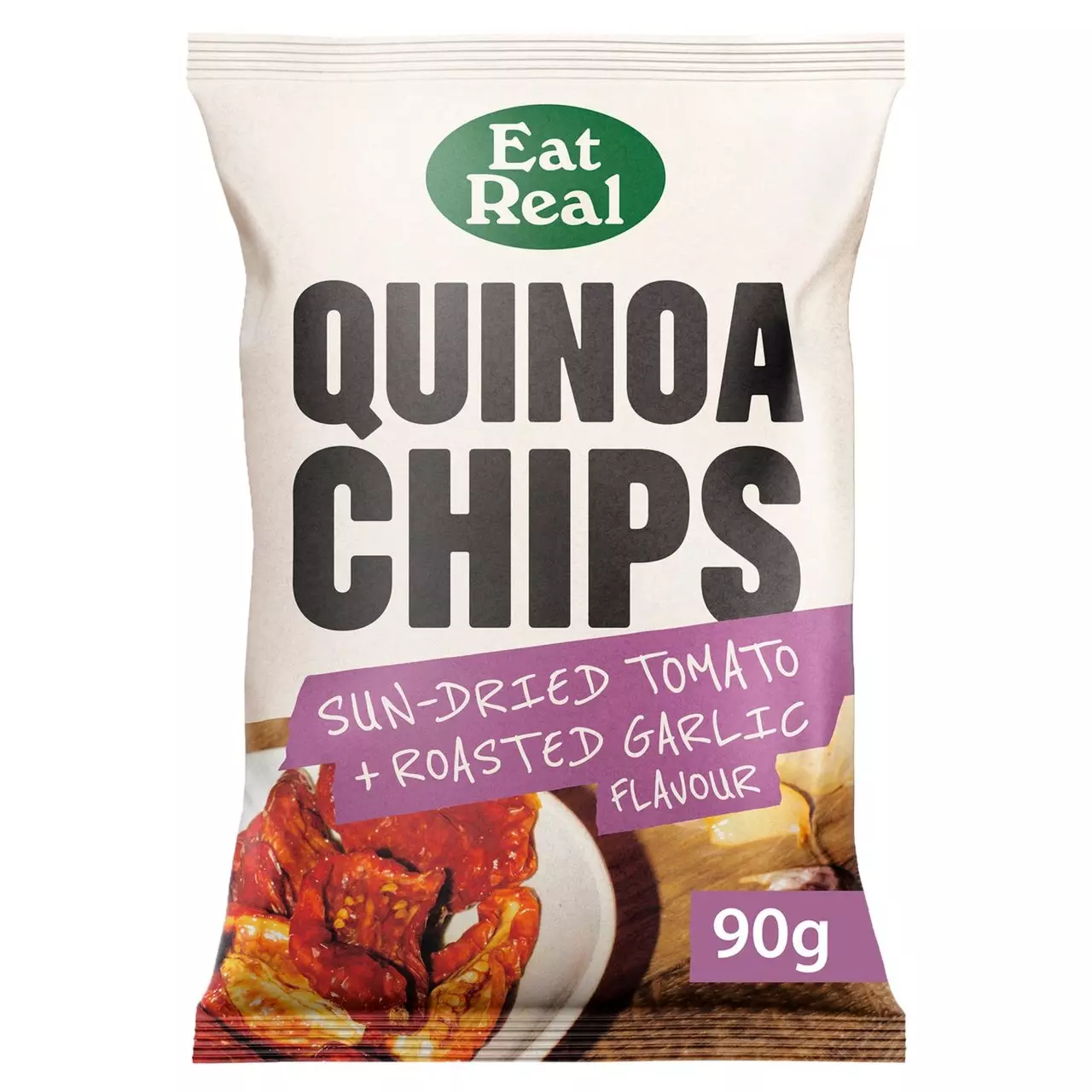 EAT REAL QUINOA SUNDRIED TOMATO&GARLIC CHIPS 90 G