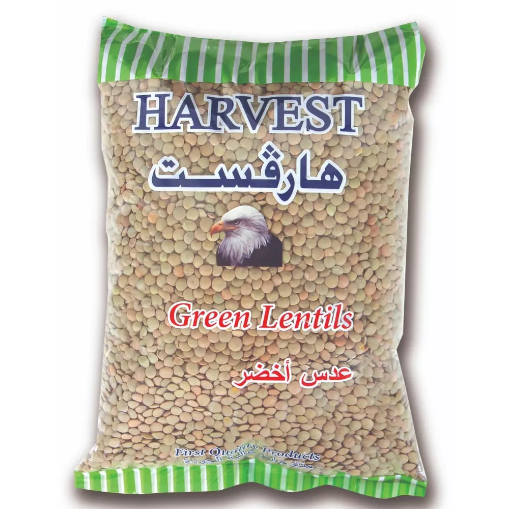 HARVEST GREEN LENTILS 1 KG عدس اخضر