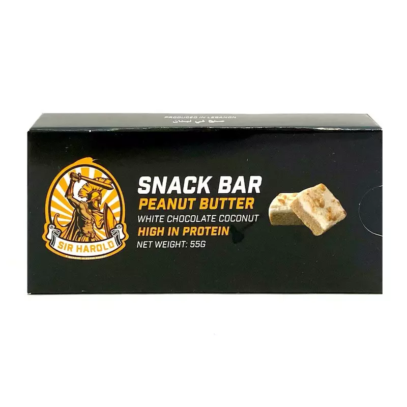SIR HAROLD SNACK BAR PEANUT BUTTER WHITE 55G