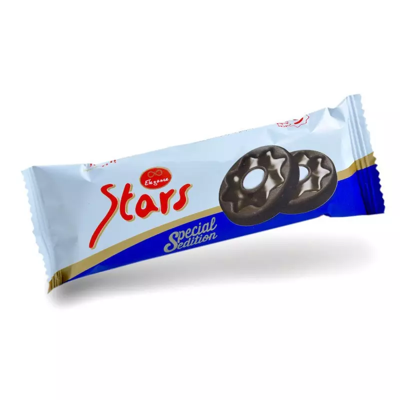 ELEGANCE STAR CHOCOLATE BISCUIT BLUE 34G