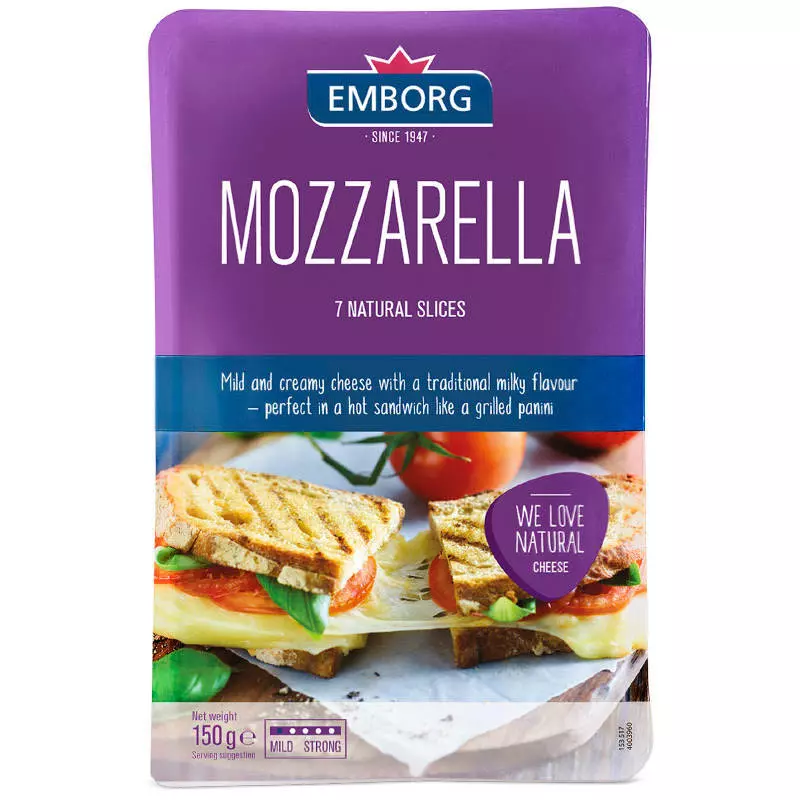 EMBORG MOZZARELLA SLICED 150 G