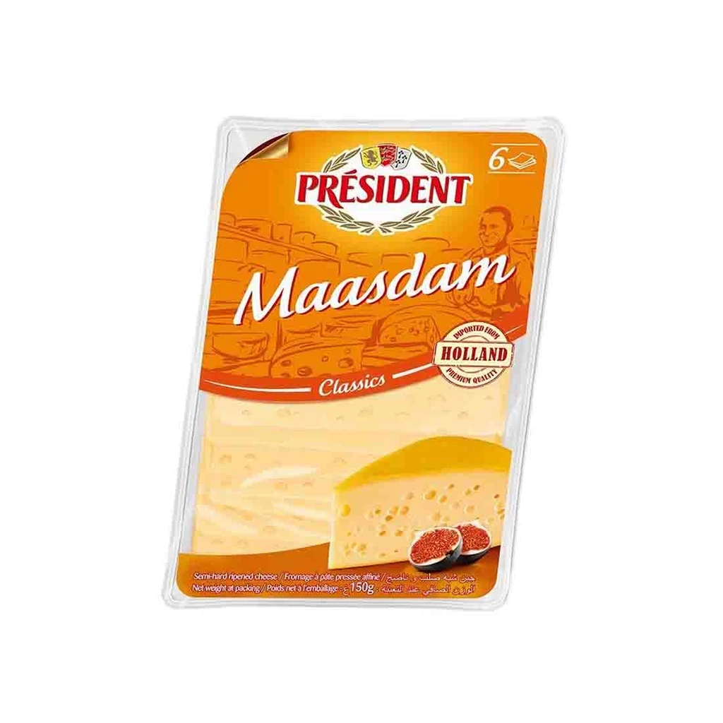 PRESIDENT MAASDAM CHEESE SLICES 150G