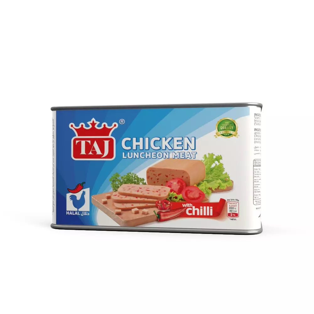 TAJ CHICKEN LUNCHEON MEAT WITH CHILLI 190 G