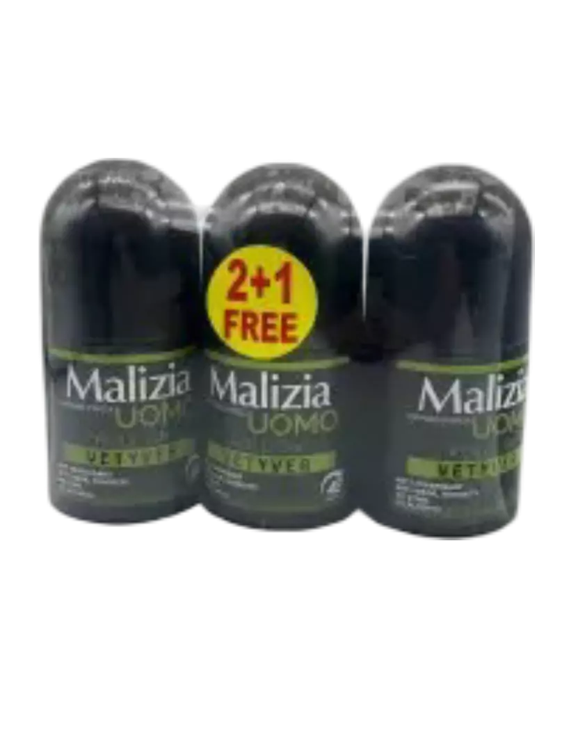 MALIZIA ROLL ON VETYVER 50 ML*2+1 FREE