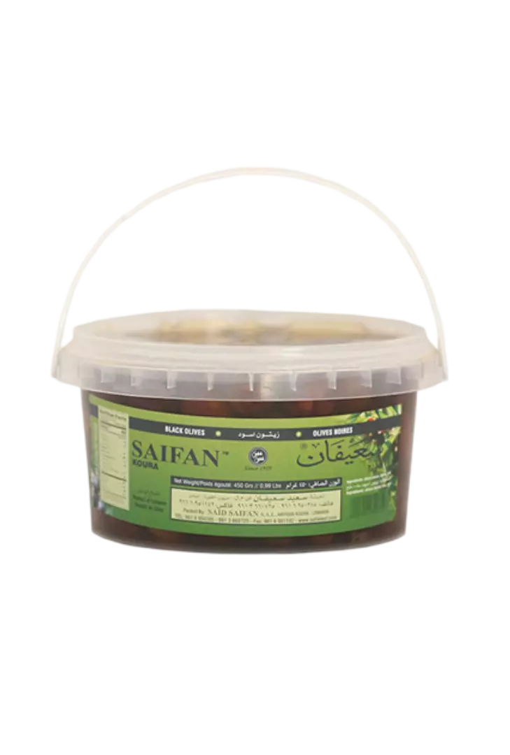 SAIFAN BLACK SHOPPED OLIVES 450G