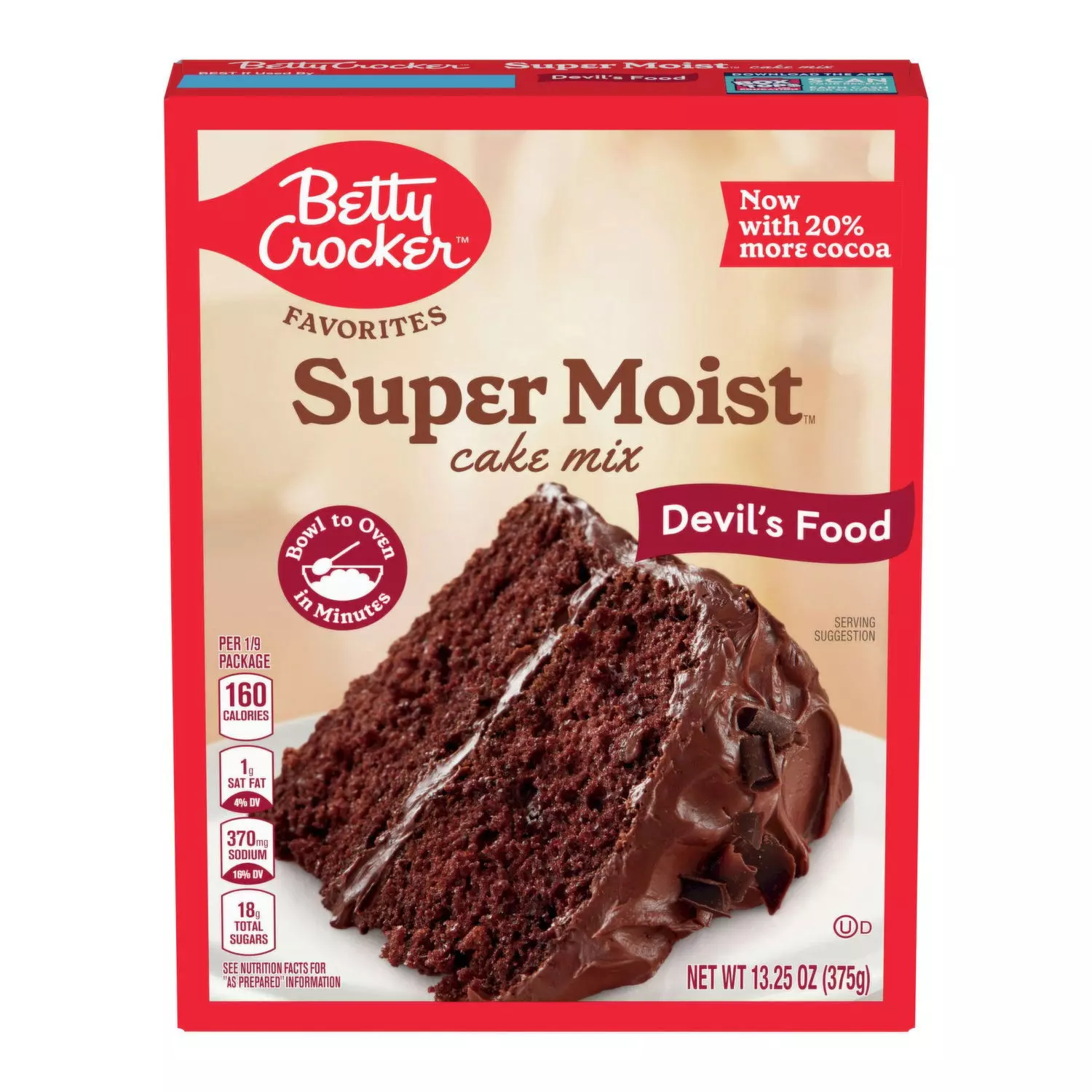 BETTY CROCKER CAKE MIX DEVILS FOOD 375 G
