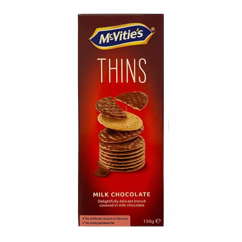 MACVITIES THIN MILK CHOCOLATE 150 G