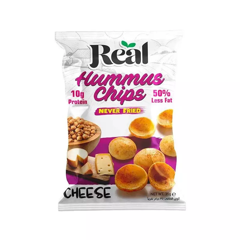 REAL HUMMUS CHIPS CHEESE 50% LESS FAT 35 G