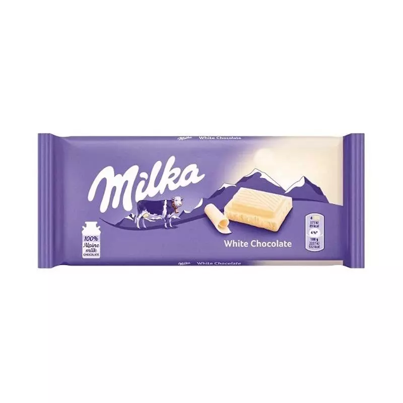 MILKA WHITE CHOCOLATE BAR 80G