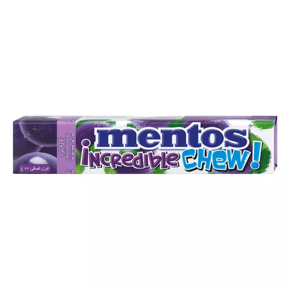 MENTOS INCREDIBLE CHEW GRAPE 45G