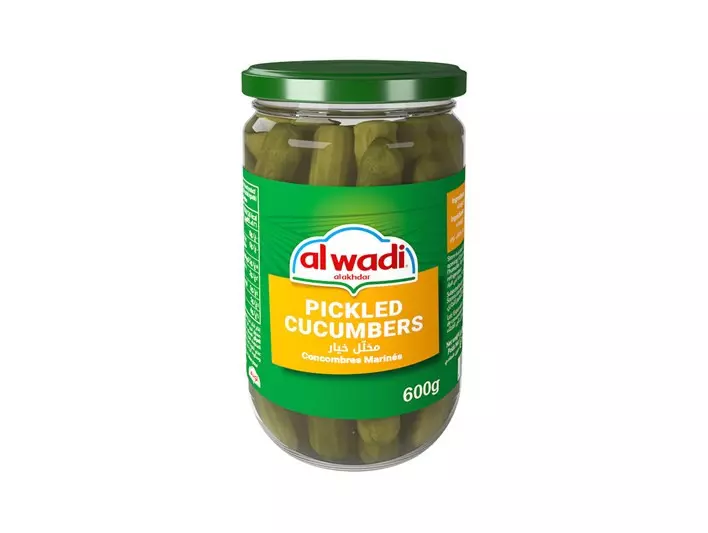 ALWADI ALAKHDAR PICKLED CUCUMBERS 600 G