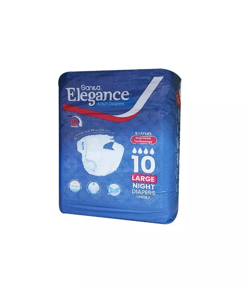 ELEGANCE DIAPERS NIGHT LARGE*10