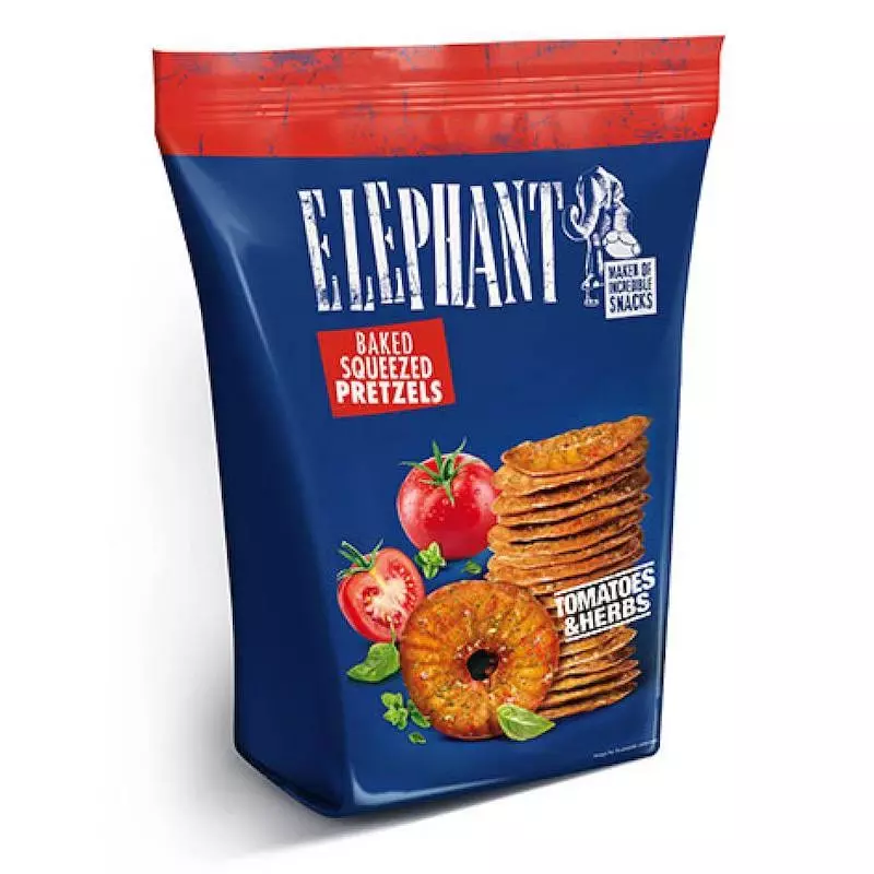 ELEPHANT BAKED PRETZELS TOMATOES & HERBS 70G