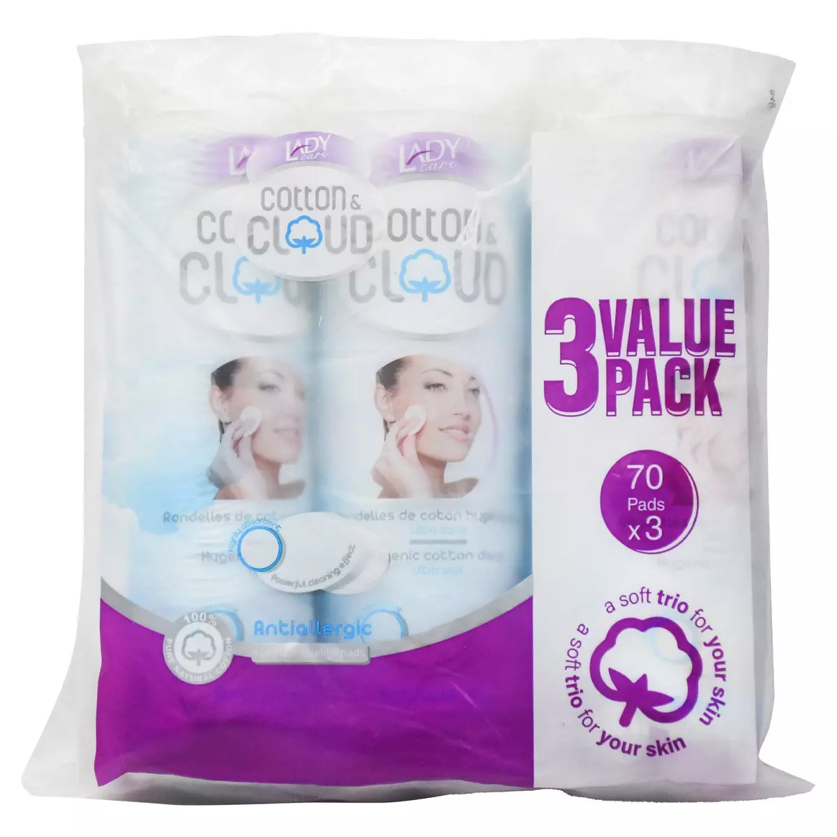 LADY COTTON CLOUD 70 PADS*3