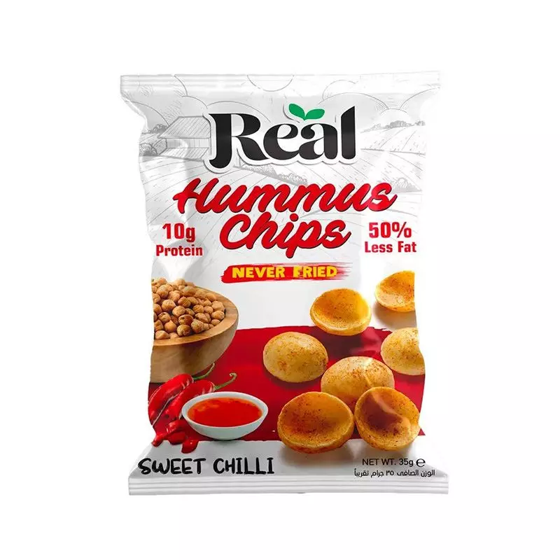 REAL HUMMUS CHIPS SWEET CHILLI 50% LESS FAT 35 G