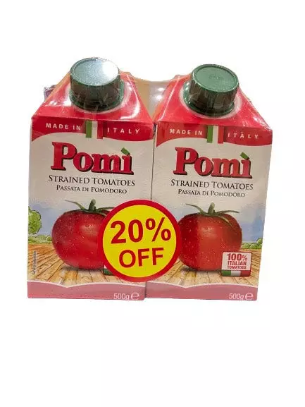 POMI STRAINED TOMATOES 500G*2 20%OFFER  