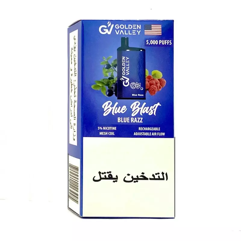 GOLDEN VALLEY VAPE BLUE RAZZ 5000 PUFF