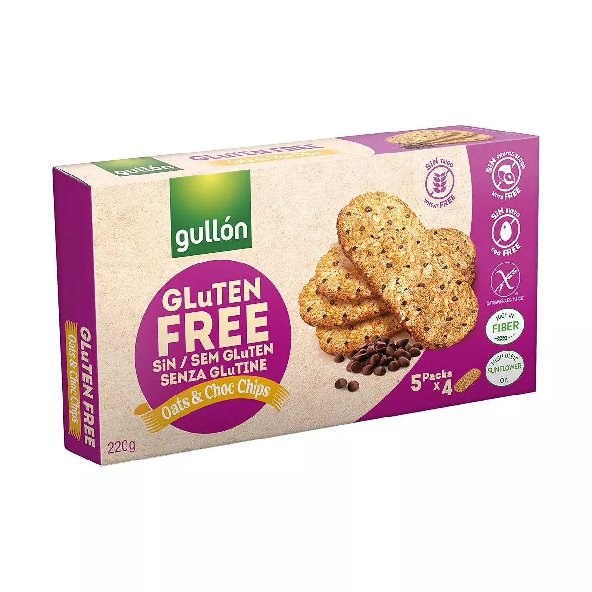 GULLON BISCUIT GLUTEN FREE OAT & CHOCO CHIPS 220G
