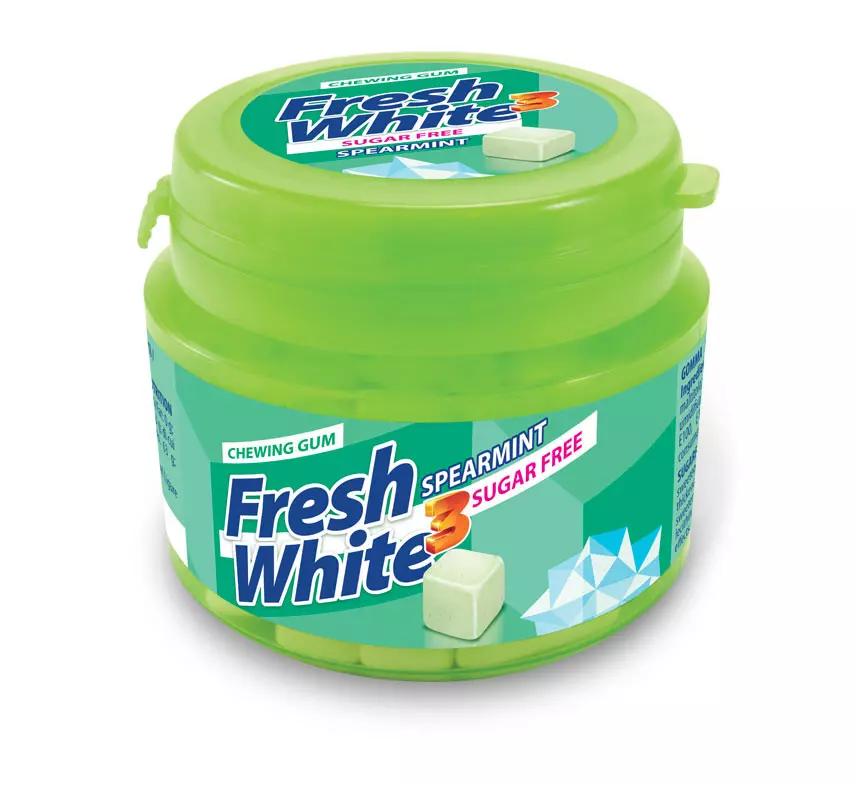 FRESH WHITE CHEWING GUM SPEARMINT 77 G