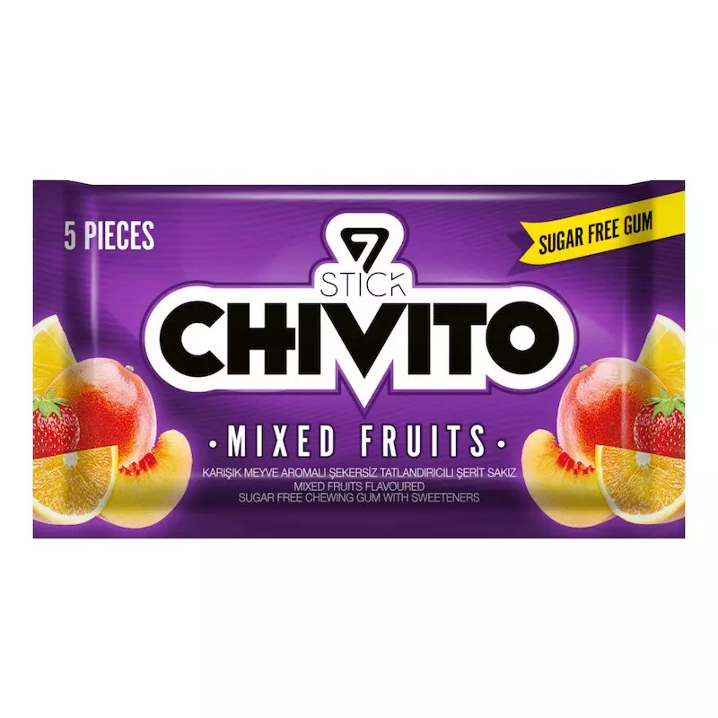 STICK CHIVITO GUM MIXED FRUITS SF *5
