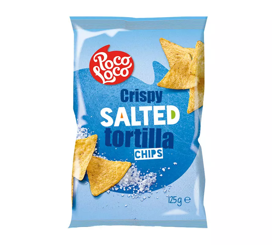 POCO LOCO CRISPY SALTED TORTILLA CHIPS 125G 