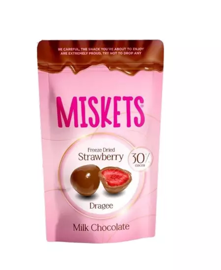 MISKETS DRIED STRAWBERRY MILK CHOCO 80G