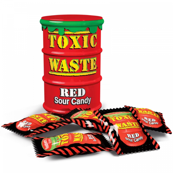 TOXIC WASTE RED SOUR CANDY 42 G 