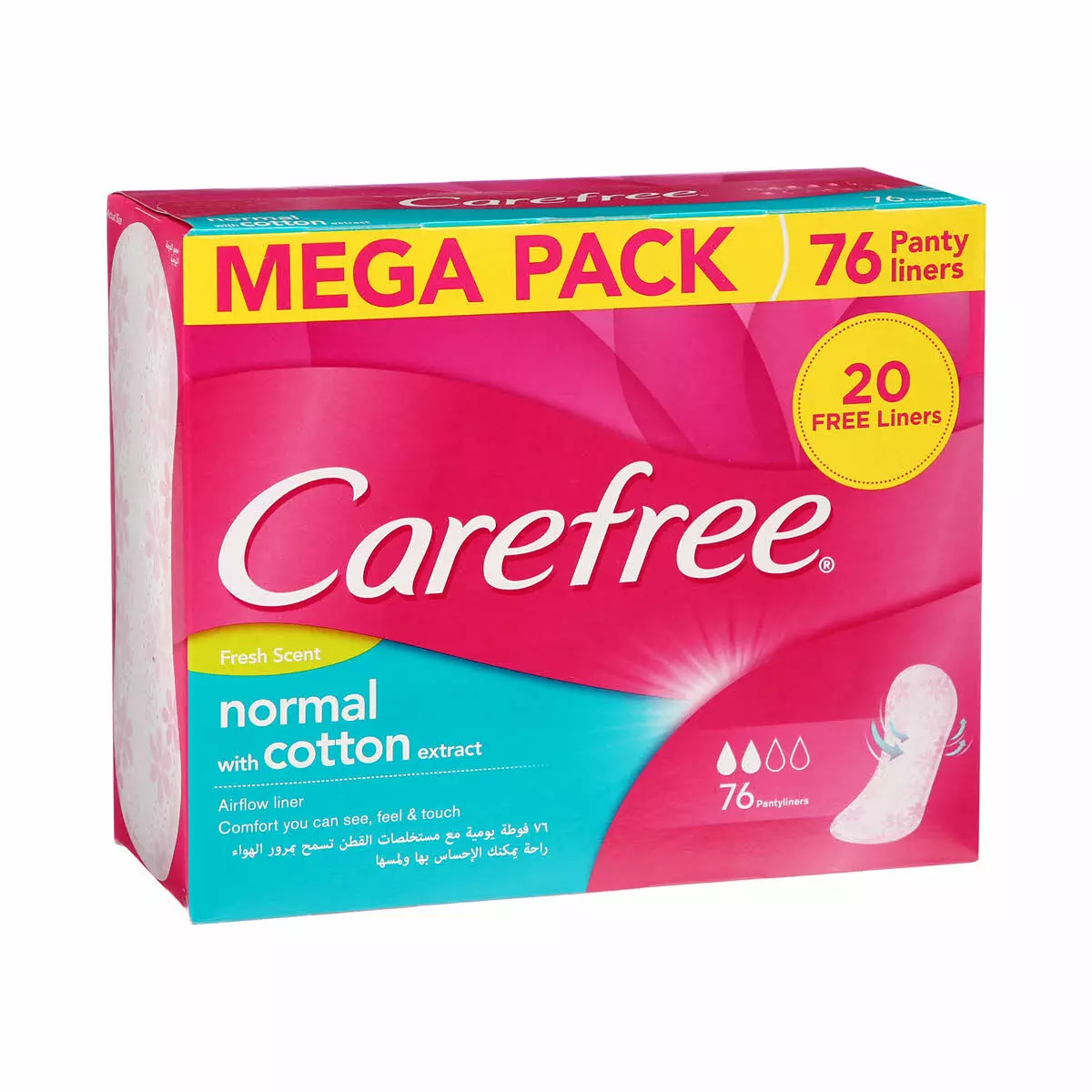 CAREFREE COTTON FEEL NORMAL 56+20 FREE