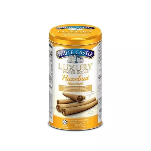 WHITE CASTLE LUXURY WAFFER ROLL HAZELNUT 100G