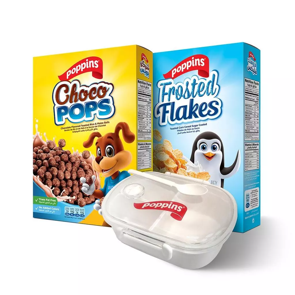 POPPINS CHOCO POPS 350G+FROSTED FLAKES 350G+GIFT