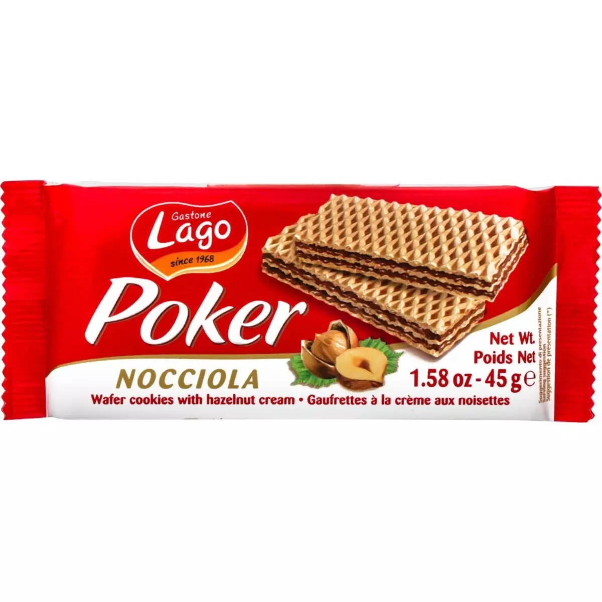 POKER WAFER HAZELNUT CREAM 45 G 