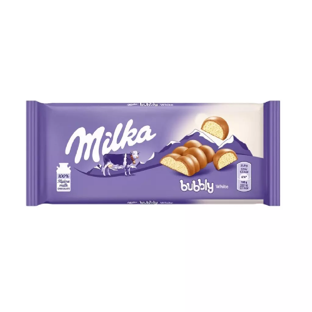 MILKA CHOCOLATE BUBBLY WHITE 100G 